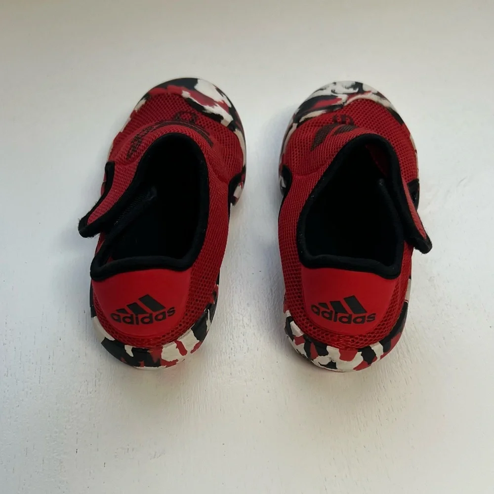 adidas Kids Red Black White Camouflage Water Shoes